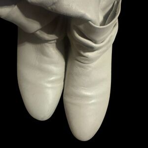 Elegant White Ankle Boots - Leather